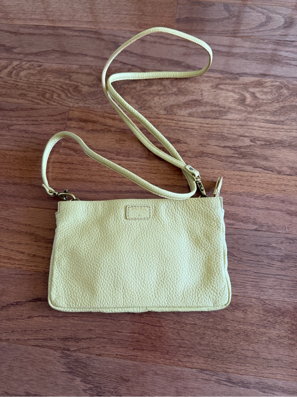 Yellow Leather Crossbody Bag - Unbranded